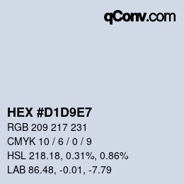 カラーコード: HEX #D1D9E7 | qconv.com
