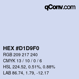 カラーコード: HEX #D1D9F0 | qconv.com