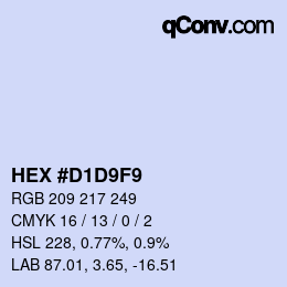 Color code: HEX #D1D9F9 | qconv.com