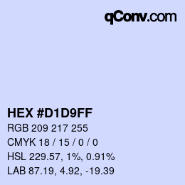 Color code: HEX #D1D9FF | qconv.com