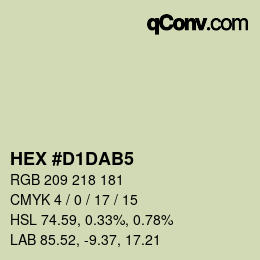 カラーコード: HEX #D1DAB5 | qconv.com