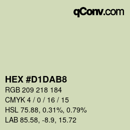 Color code: HEX #D1DAB8 | qconv.com