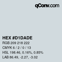 Color code: HEX #D1DADE | qconv.com