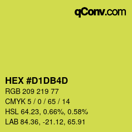 颜色代码: HEX #D1DB4D | qconv.com
