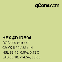 颜色代码: HEX #D1DB94 | qconv.com