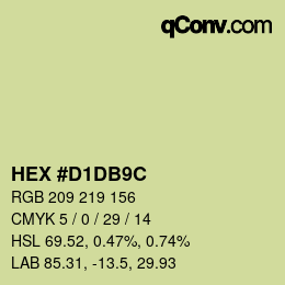 カラーコード: HEX #D1DB9C | qconv.com