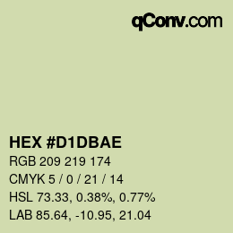Color code: HEX #D1DBAE | qconv.com