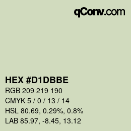カラーコード: HEX #D1DBBE | qconv.com