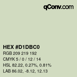カラーコード: HEX #D1DBC0 | qconv.com