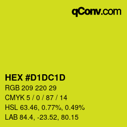 カラーコード: HEX #D1DC1D | qconv.com