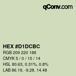 Código de color: HEX #D1DCBC | qconv.com