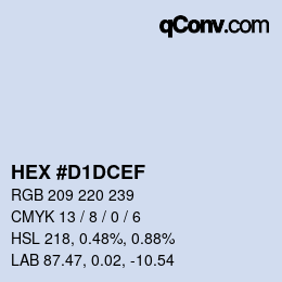 Color code: HEX #D1DCEF | qconv.com