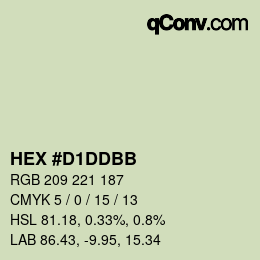 Color code: HEX #D1DDBB | qconv.com