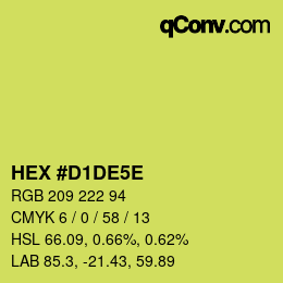 カラーコード: HEX #D1DE5E | qconv.com