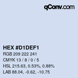 颜色代码: HEX #D1DEF1 | qconv.com