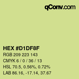 カラーコード: HEX #D1DF8F | qconv.com