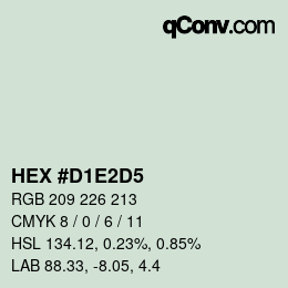 颜色代码: HEX #D1E2D5 | qconv.com