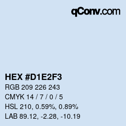 Color code: HEX #D1E2F3 | qconv.com