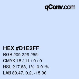 Color code: HEX #D1E2FF | qconv.com