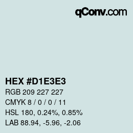 Color code: HEX #D1E3E3 | qconv.com