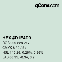 Color code: HEX #D1E4D9 | qconv.com