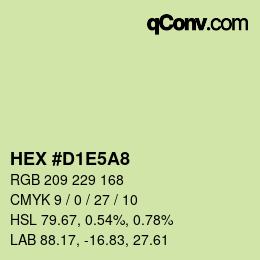 Color code: HEX #D1E5A8 | qconv.com