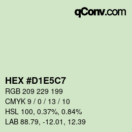 カラーコード: HEX #D1E5C7 | qconv.com
