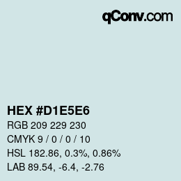 Color code: HEX #D1E5E6 | qconv.com
