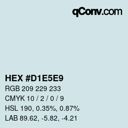 カラーコード: HEX #D1E5E9 | qconv.com