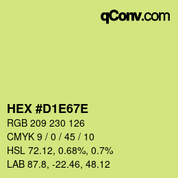 Color code: HEX #D1E67E | qconv.com