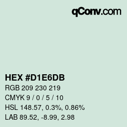 Color code: HEX #D1E6DB | qconv.com