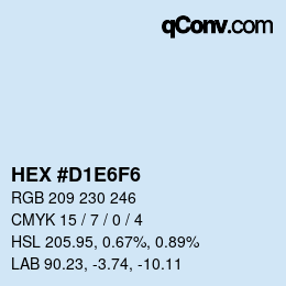 颜色代码: HEX #D1E6F6 | qconv.com