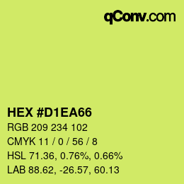Color code: HEX #D1EA66 | qconv.com