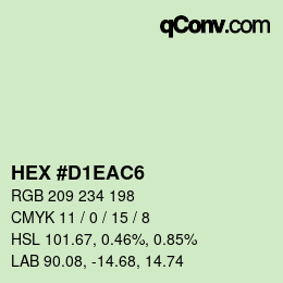 Farbcode: HEX #D1EAC6 | qconv.com