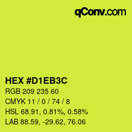 Color code: HEX #D1EB3C | qconv.com