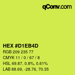 Color code: HEX #D1EB4D | qconv.com