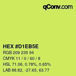 Code couleur: HEX #D1EB5E | qconv.com