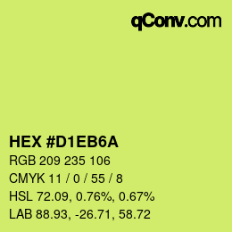 Color code: HEX #D1EB6A | qconv.com