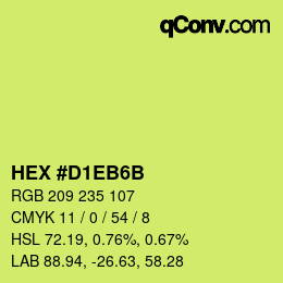 颜色代码: HEX #D1EB6B | qconv.com
