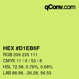 カラーコード: HEX #D1EB6F | qconv.com