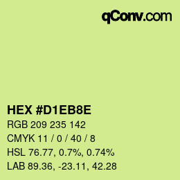 Color code: HEX #D1EB8E | qconv.com