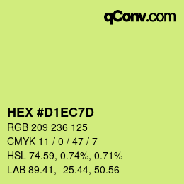 カラーコード: HEX #D1EC7D | qconv.com