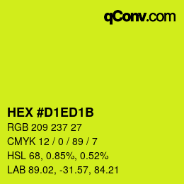 Color code: HEX #D1ED1B | qconv.com