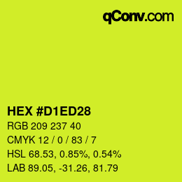 カラーコード: HEX #D1ED28 | qconv.com