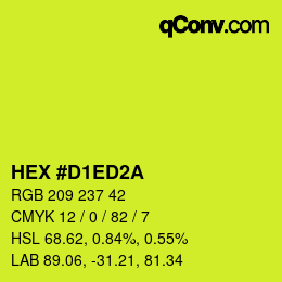 颜色代码: HEX #D1ED2A | qconv.com