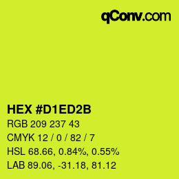 Color code: HEX #D1ED2B | qconv.com