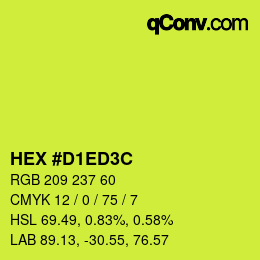 Color code: HEX #D1ED3C | qconv.com