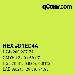 Color code: HEX #D1ED4A | qconv.com