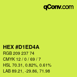 Color code: HEX #D1ED4A | qconv.com