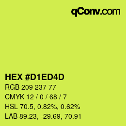 Color code: HEX #D1ED4D | qconv.com